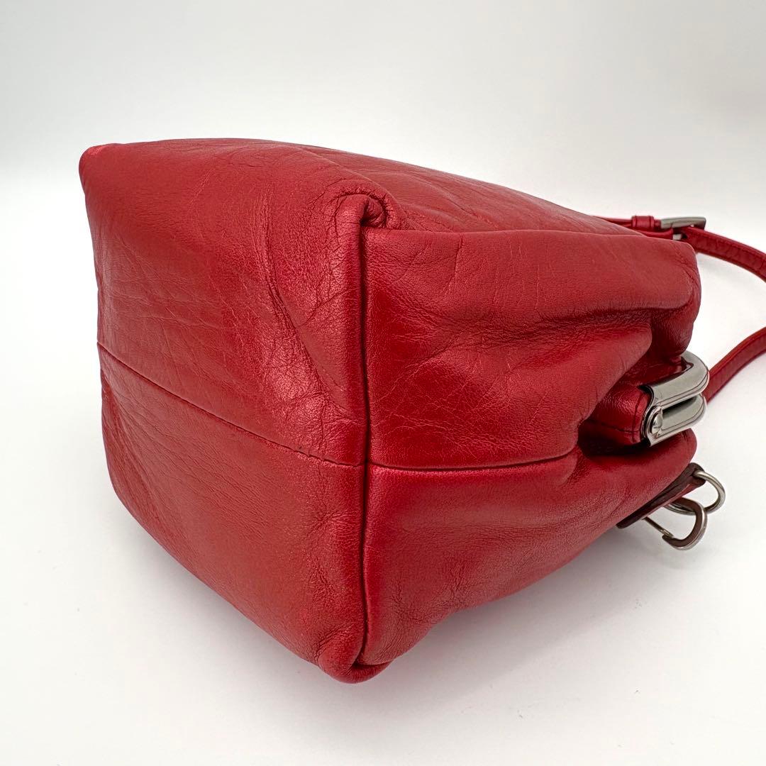 美品 カワカワ ミニショルダーバッグ がま口 スクエア ポシェット レアカラー