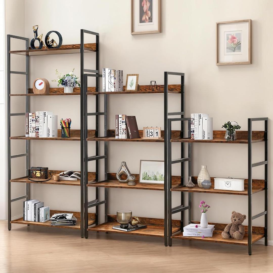 オープンシェルフラック 棚 5段 収納ラック 木製ラック スチールラック
