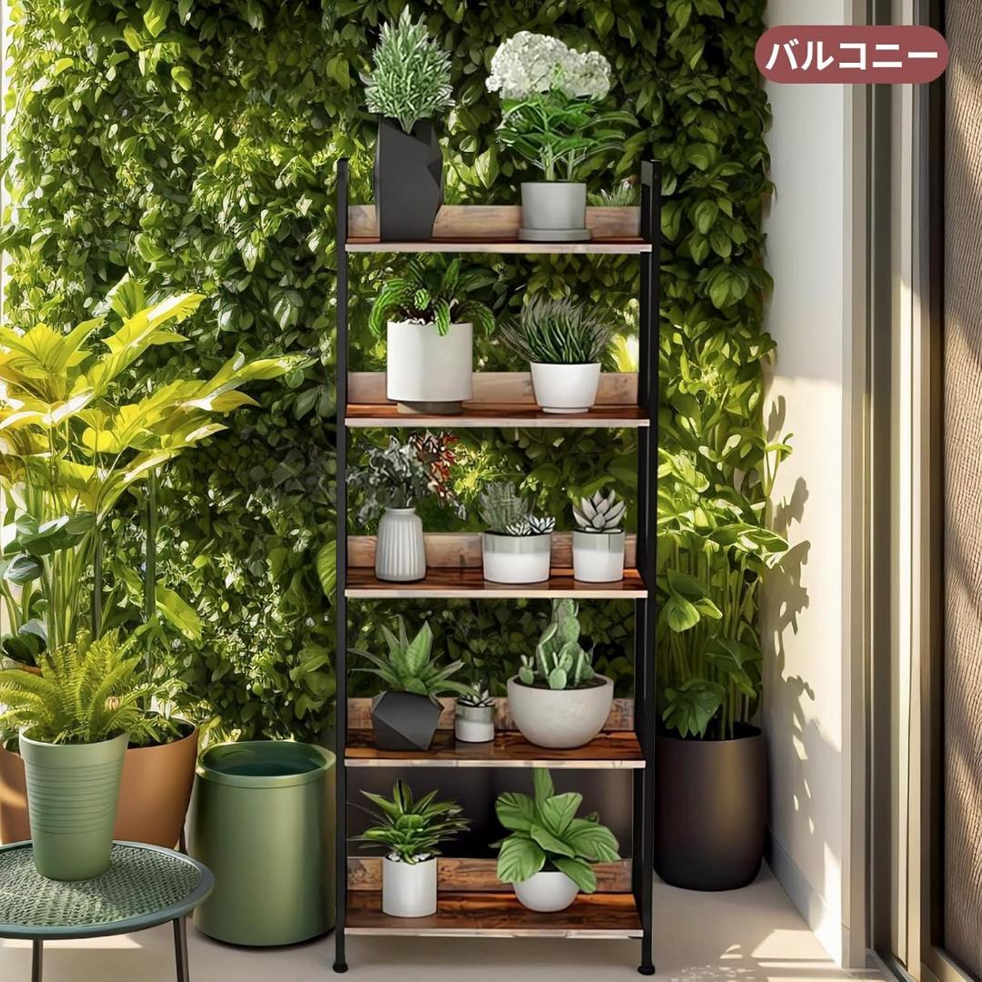 オープンシェルフラック 棚 5段 収納ラック 木製ラック スチールラック