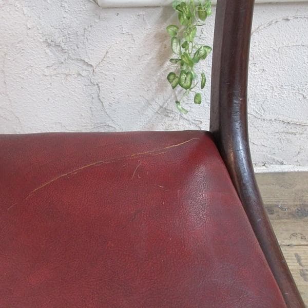 イギリス アンティーク 家具 ダイニングチェア リアルレザー 英国 4510e