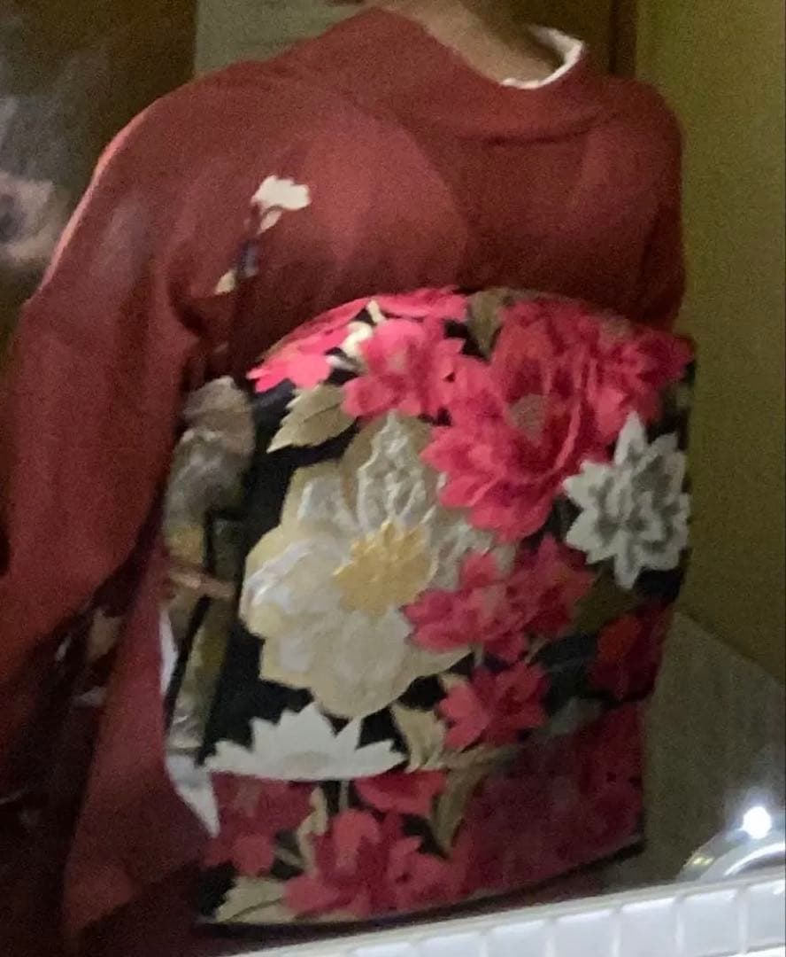 ★最終お値下げ★訪問着　フルセット　友禅　椿　蕾　赤