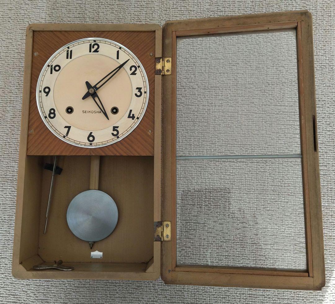 【貴重!】壁掛け時計（SEIKOSHA）（時計機能故障、鐘のみ手動で可）