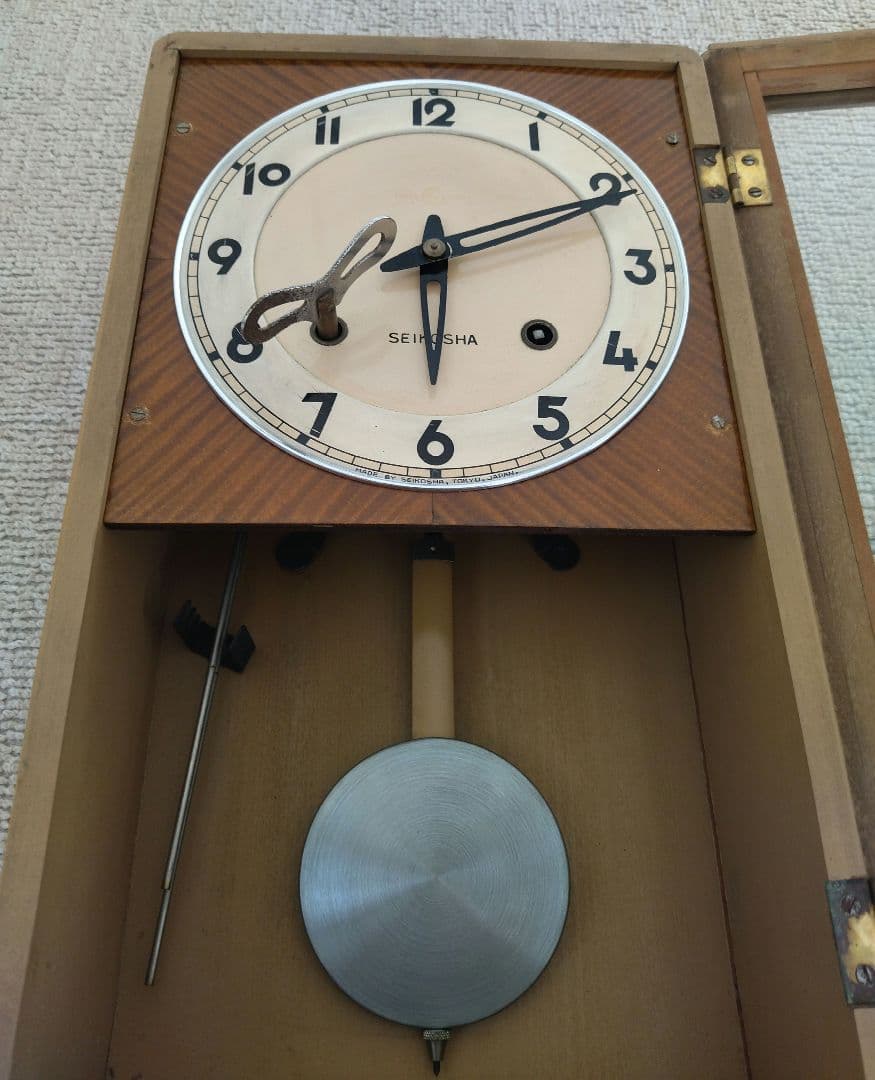 【貴重!】壁掛け時計（SEIKOSHA）（時計機能故障、鐘のみ手動で可）