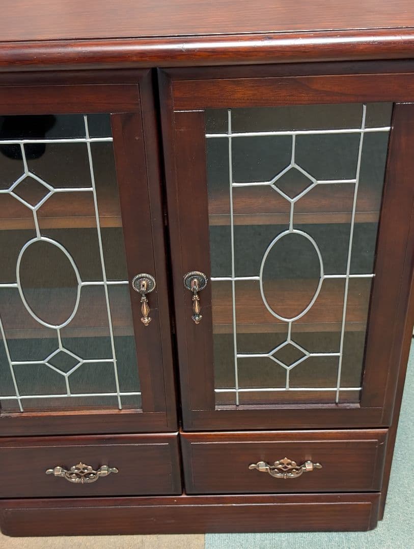 木製　キャビネット　扉　引き出し付　インテリア