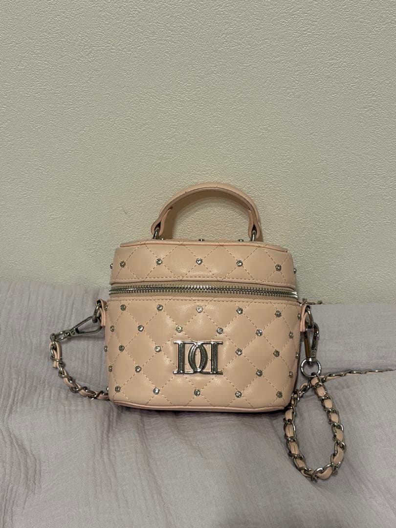 ダーリッチ　Darich キルティングビジュースクエアミニバッグ ピンク