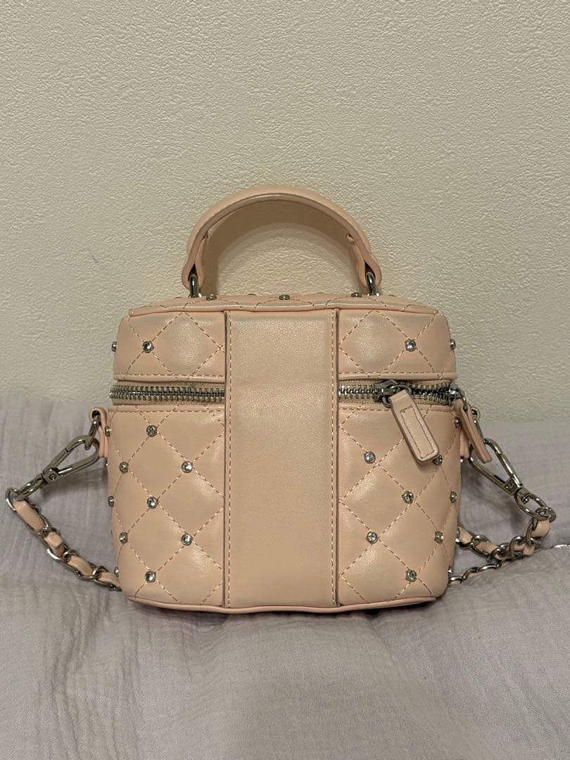 ダーリッチ　Darich キルティングビジュースクエアミニバッグ ピンク