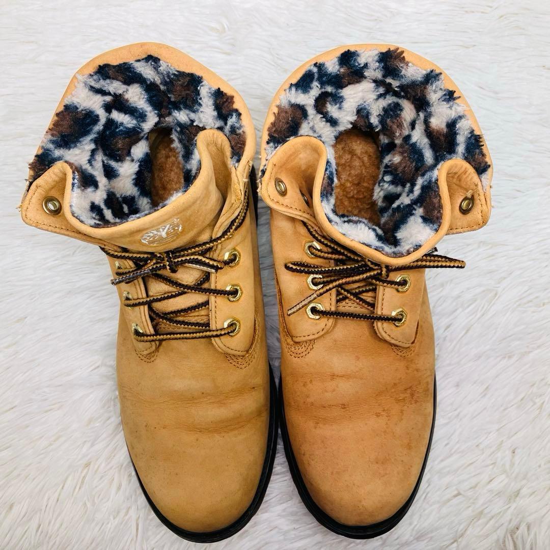【限定モデル】ティンバーランド7.5WROLL TOP BOOTSレオパ－ド柄