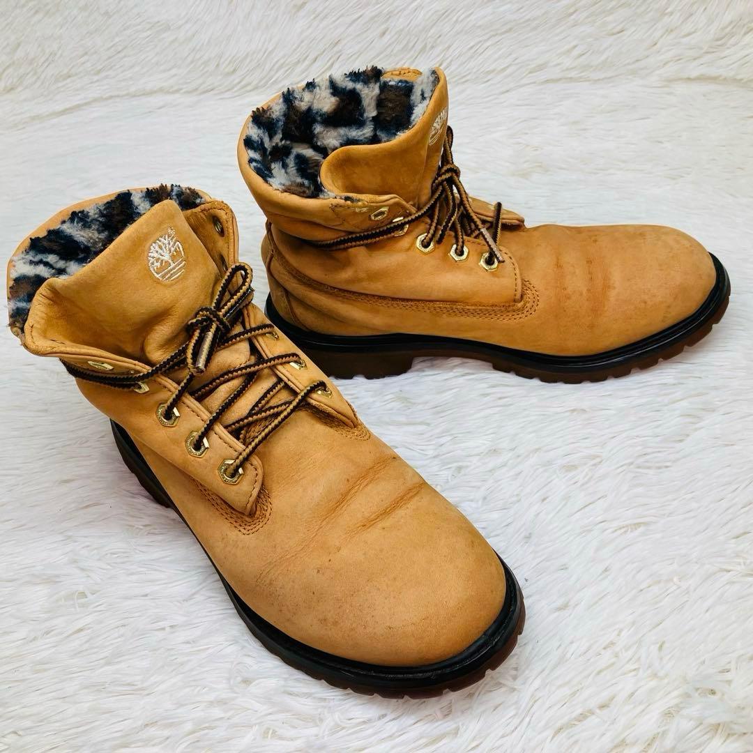 【限定モデル】ティンバーランド7.5WROLL TOP BOOTSレオパ－ド柄