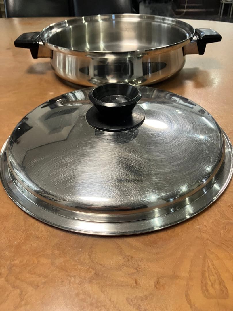 ロイヤルクィーン(非IH対応):大フライパン、蓋、ステンレス、