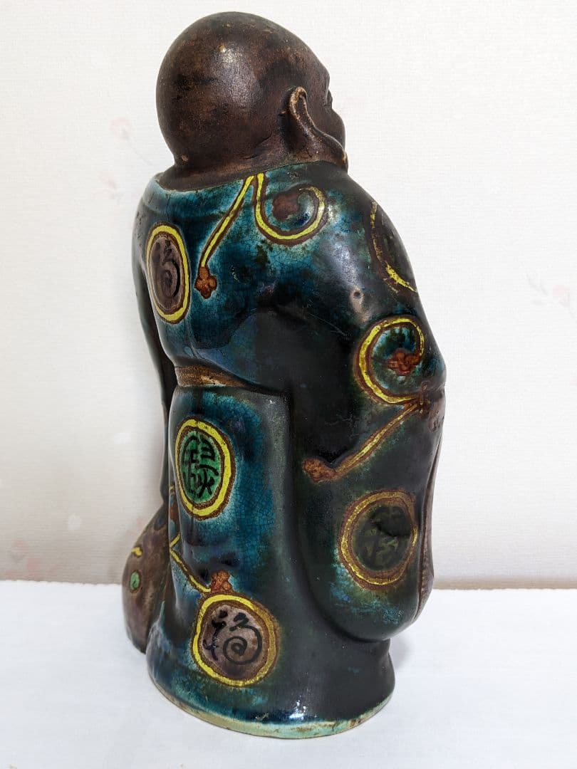 ⭐遺品少数 江戸時代 再興九谷焼 五彩手 布袋像 仏像 置物飾り 縁起物骨董品