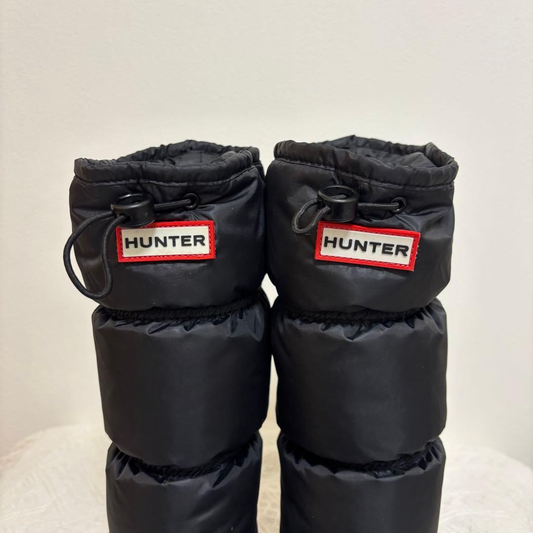 美品HUNTER☆UK4スノーキルトブーツ 黒ハンター23~23.5スノーブーツ
