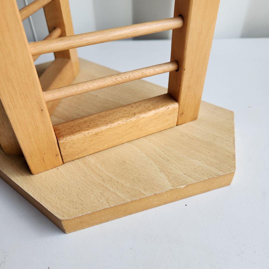 希少 ヴィンテージ 木製　CDラック CDタワー 128.5cm 天然木