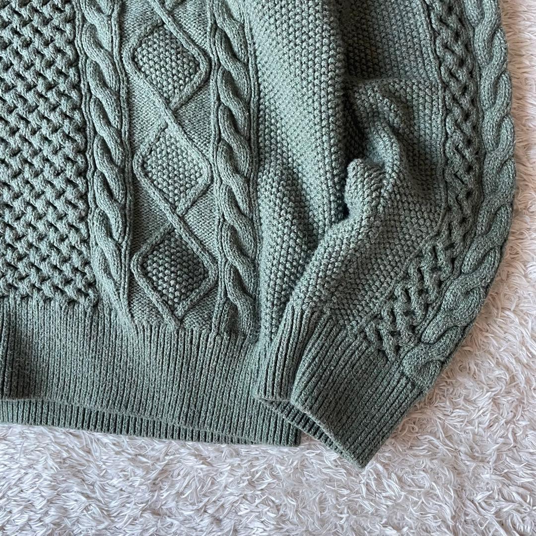 ラルフローレン 現行 フィッシャーマンズニット XL カーキ