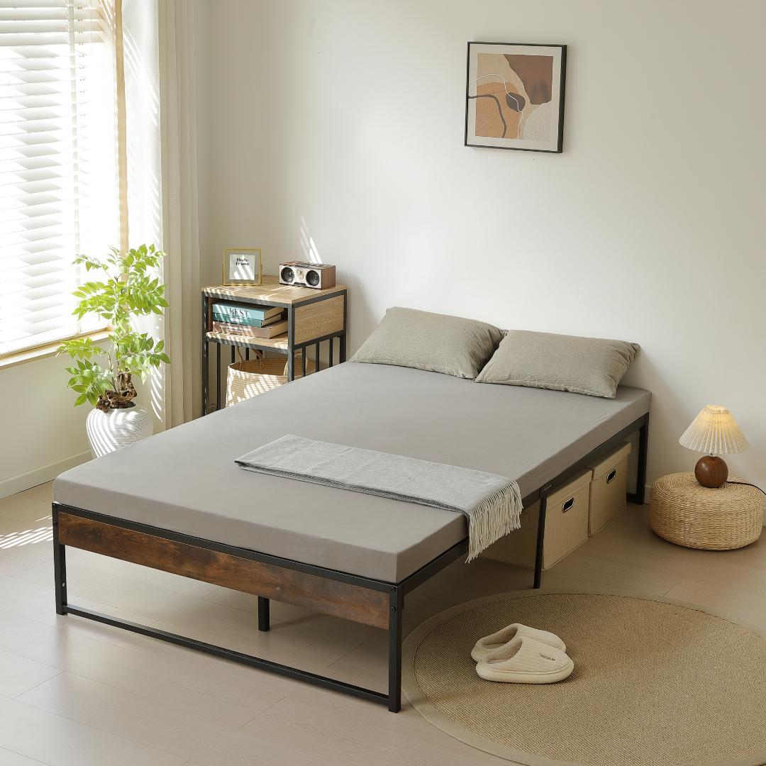 超人気！【セミダブル SD】ベッドフレーム パイプベッド セミダブル Black