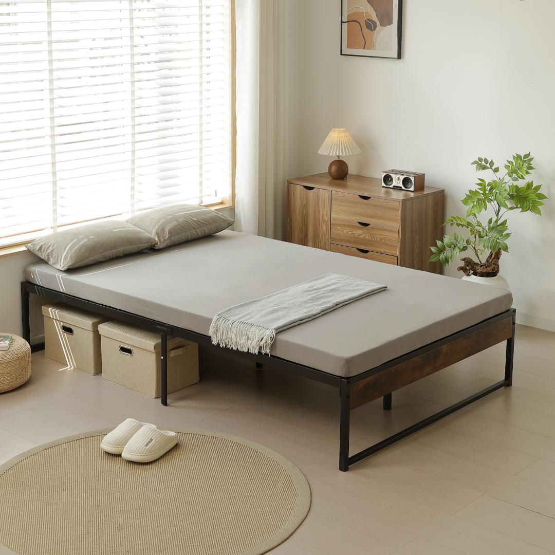 超人気！【セミダブル SD】ベッドフレーム パイプベッド セミダブル Black