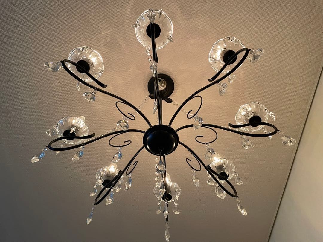 LED付・簡単取付】8灯シャンデリアライト