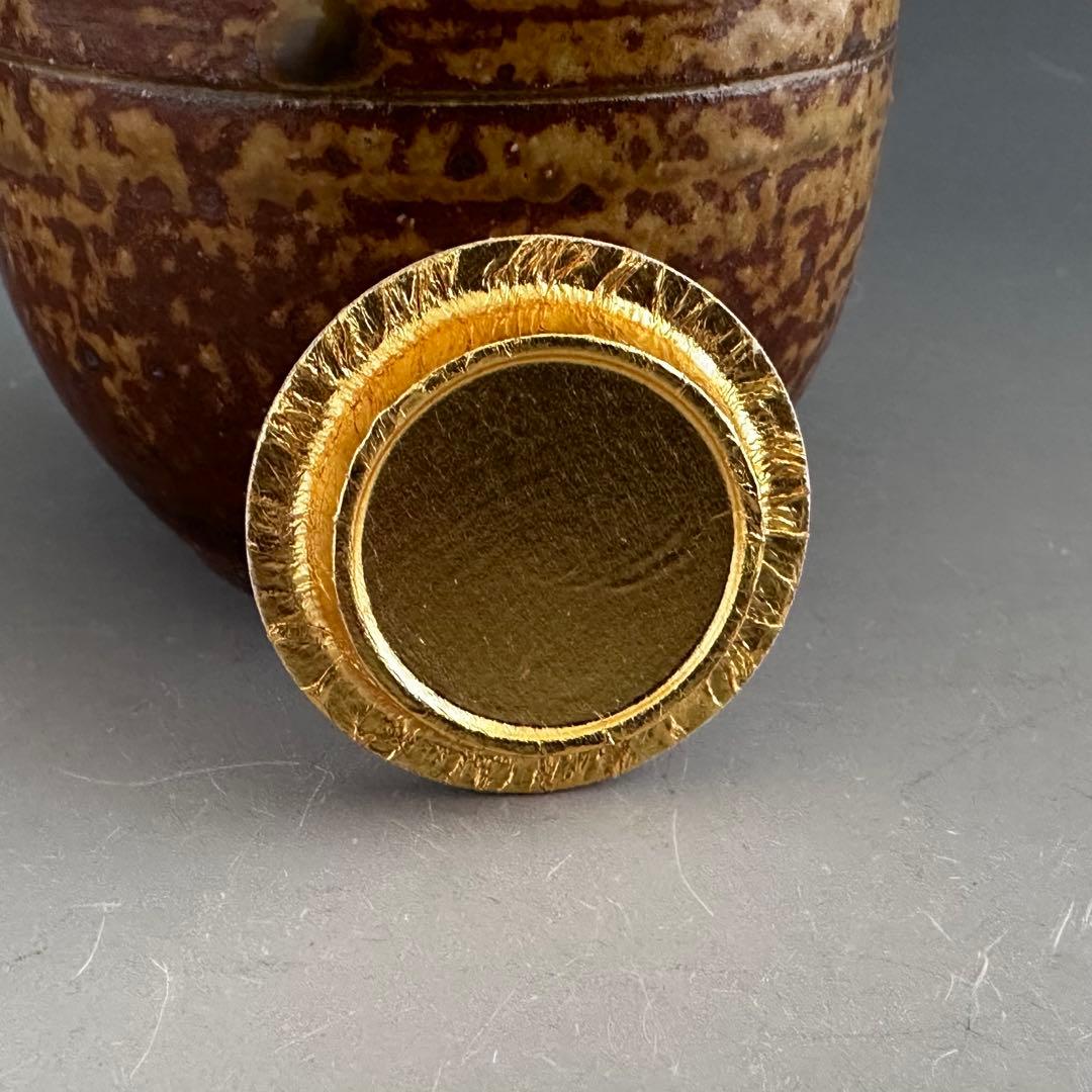 茶道具　志戸呂焼　肩付　茶入　濃茶器　鈴木良法　共箱　仕服付　茶事　稽古　陶芸