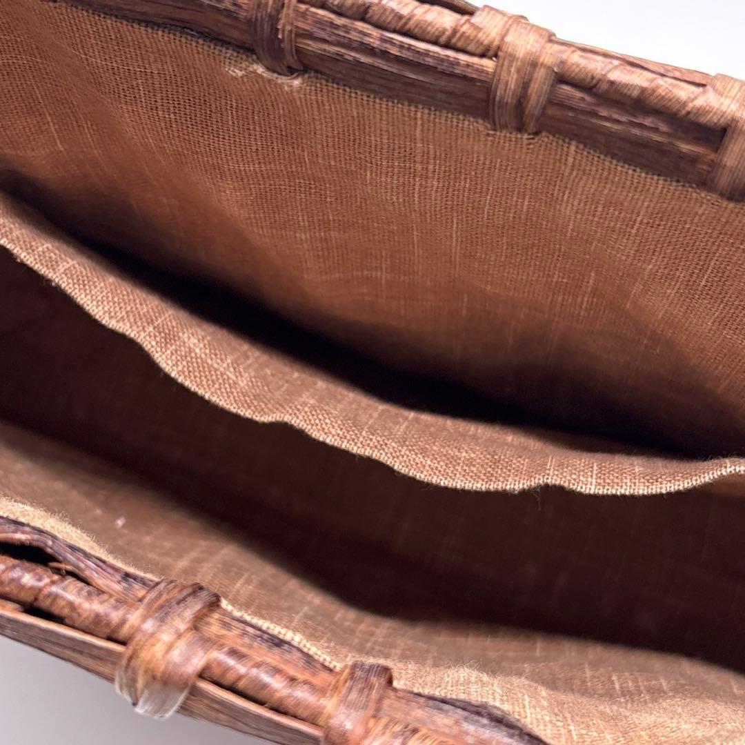 美品 山葡萄 籠バック ハンドバックかご カゴ 天然素材 自然素材 編み込み