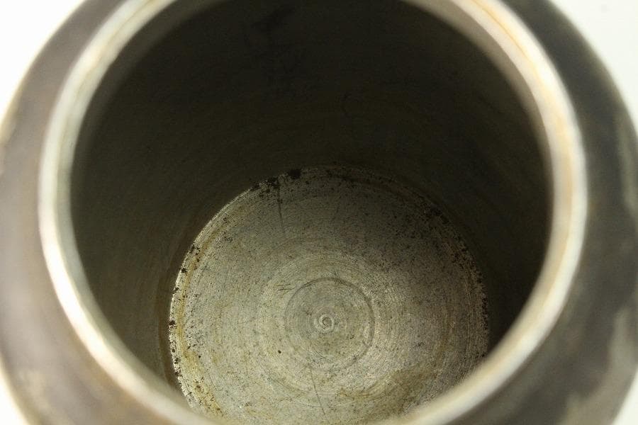 中国美術 煎茶 唐物 古錫 茶入 尚天泰造 時代物 古美術(K-YC457)