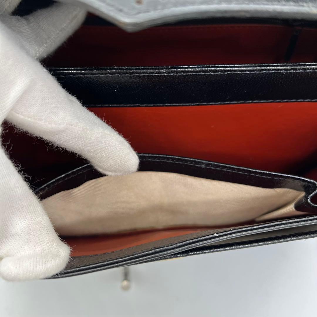 【美品】イヴサンローラン ワンショルダーバッグ 肩掛け リザード型押し 黒