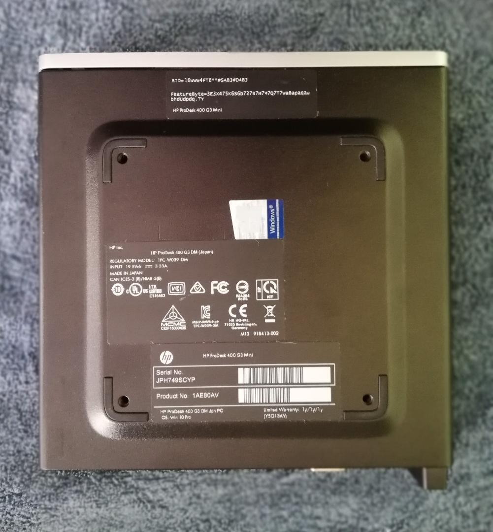 Windowsデスクトップ HP ProDesk 400 G3 DM i5-6500T 8G SSD120G