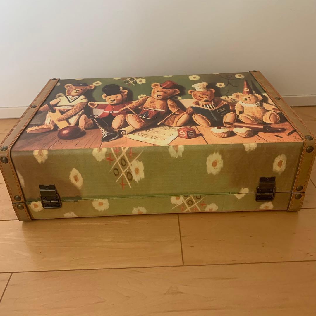 ビンテージ レトロ アンティーク テディベア くま トランク おもちゃ箱