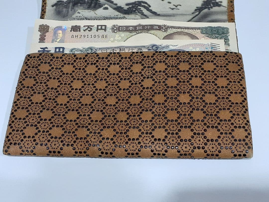 印傳　印伝　財布　長財布　富士山山水図