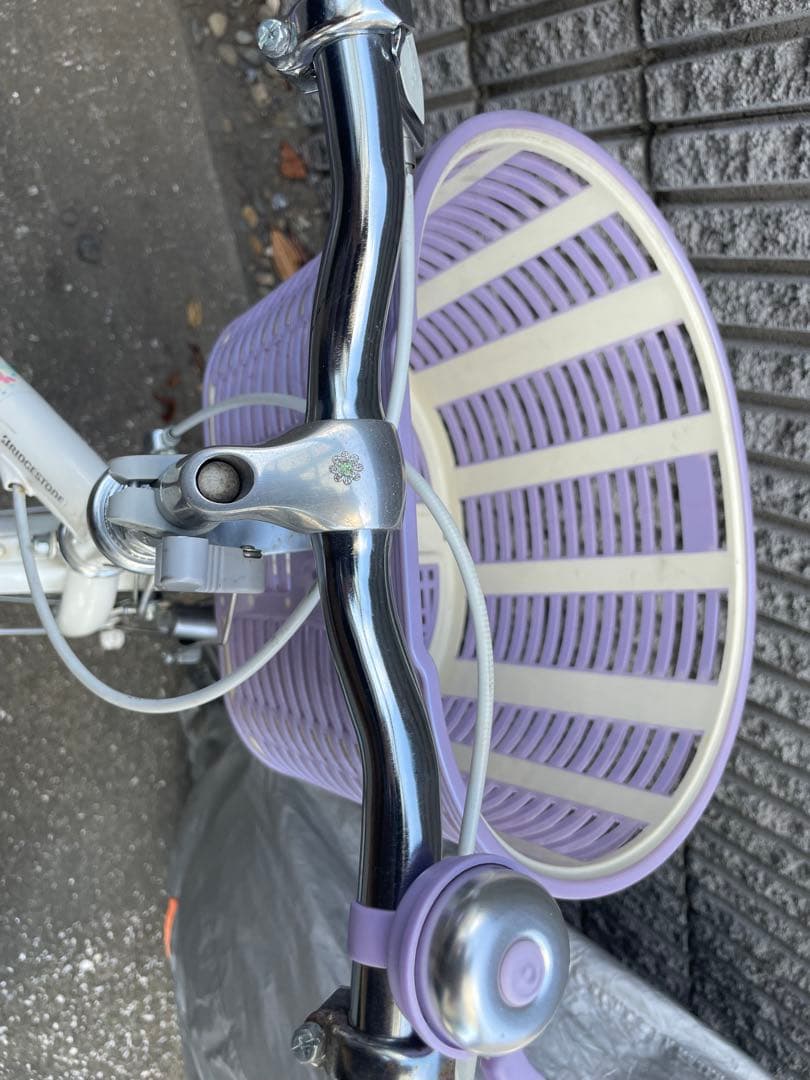 ブリヂストン　エコパル22インチ　自転車　パープル 花柄 バスケット付き　女の子