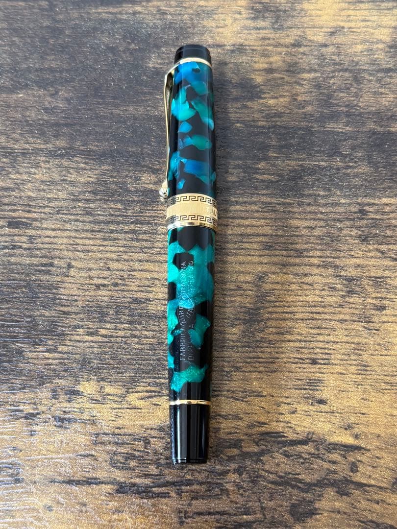 未使用に近い　アウロラ　オプティマ　グリーン　14金　ゴールド　B 万年筆