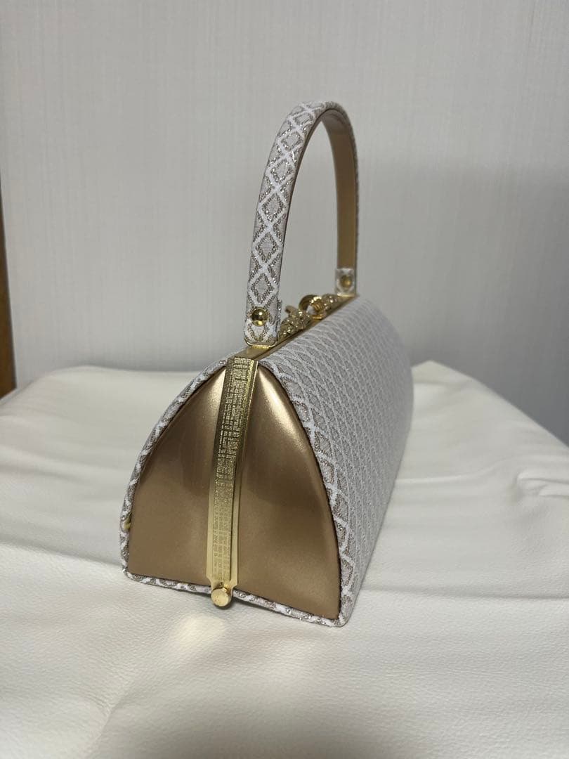 振り袖　バッグ草履セット　ホワイトゴールド