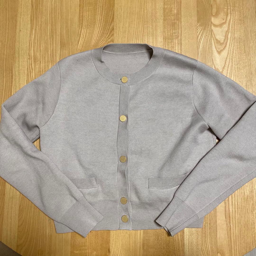 NOBLE ダブル編みショートカーデ