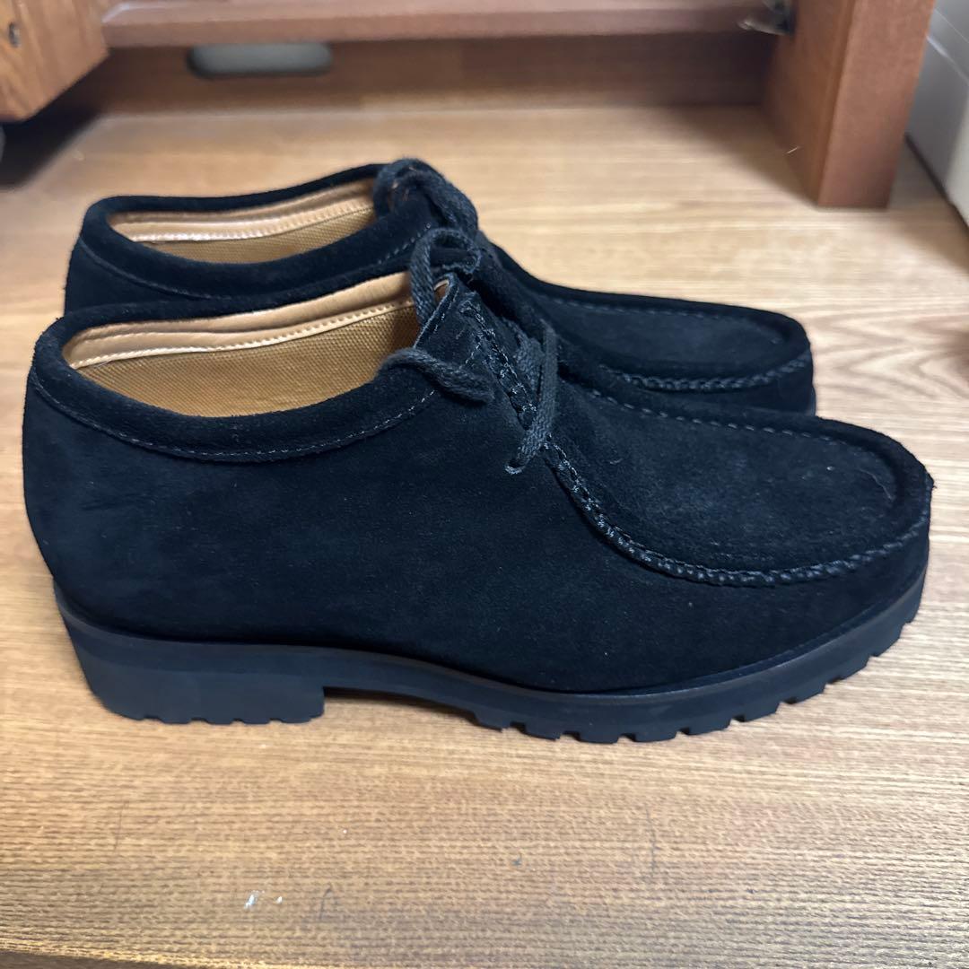 靴 shiun BLACK SUEDE MOCCASIN