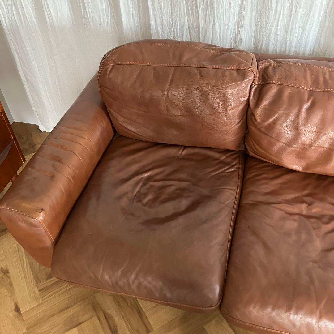 【送料込】unicoウニコ モルン レザーソファ3人掛け