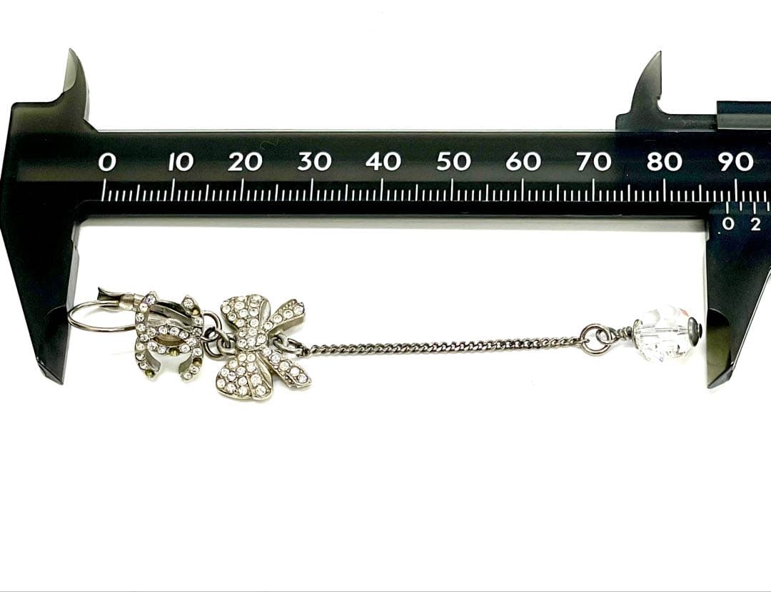 た*や様 正規品CHANELリボンモチーフ・ロングチェーンピアス