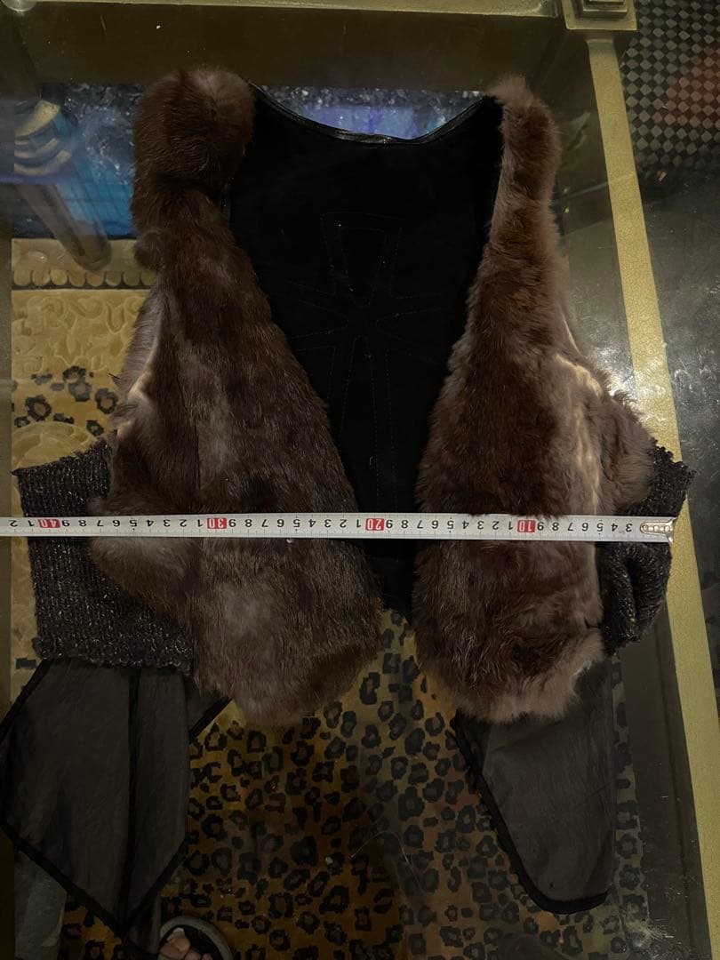 LGB レザーファーバッククロスベスト