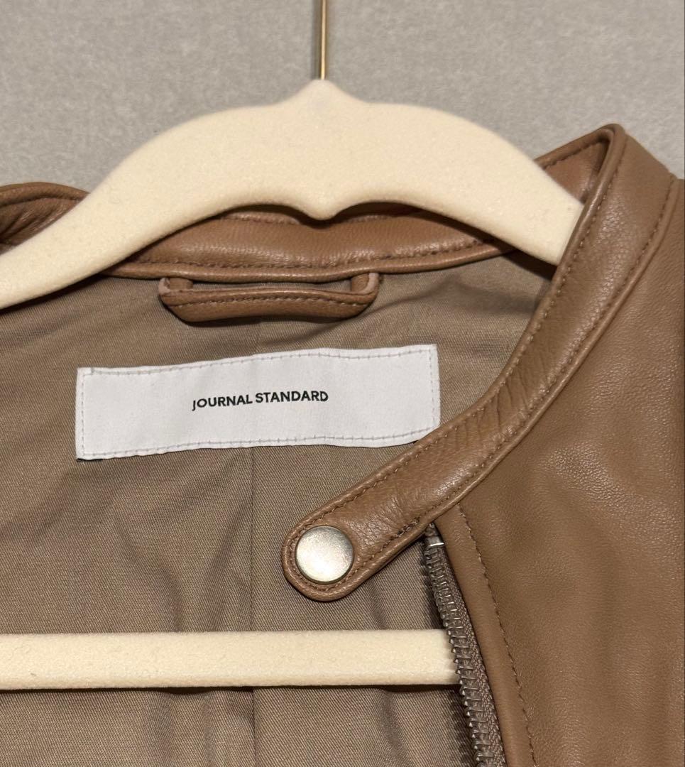 ジャーナルスタンダード　シープレザーシングルライダースブルゾン