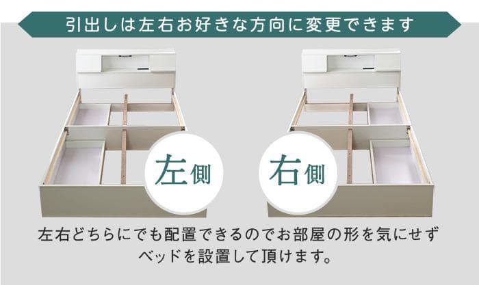 【ダブル　ウォールナット】USB充電付き多機能ベッドフレーム【マットレス無】