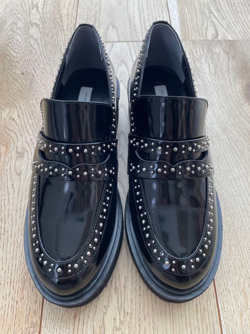 UNITEDARROWSスタッズローファー ブラック　35インチ