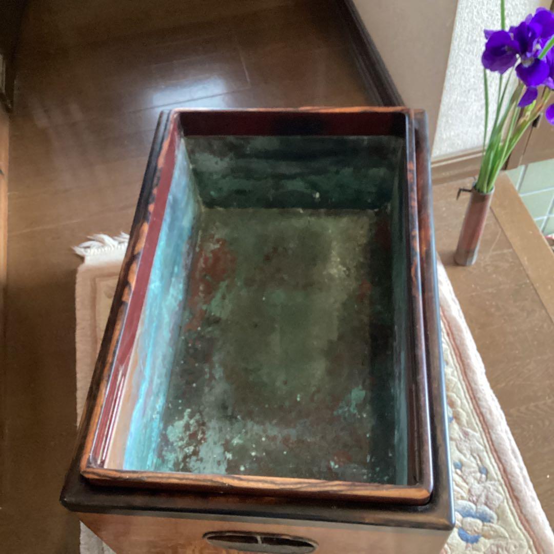 江戸火鉢　アンティーク　火鉢　時代物　欅　玉杢　黒柿　稀少杢