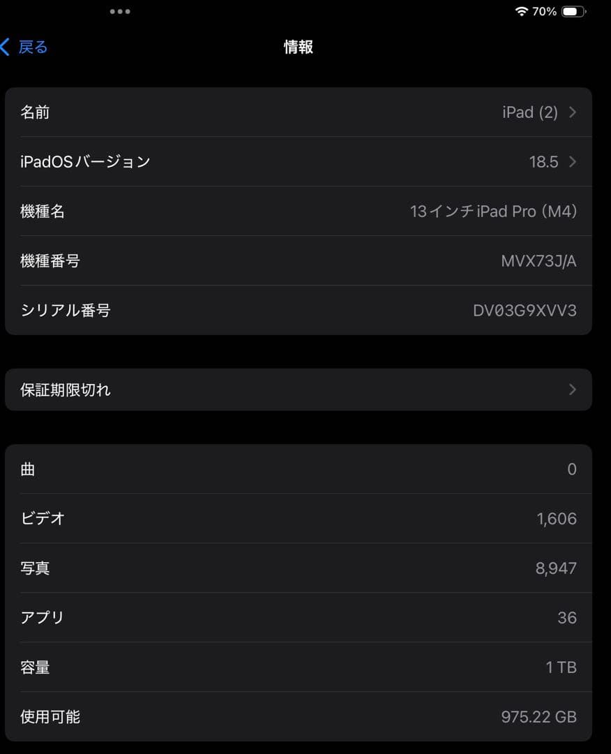 Apple iPad Pro 13インチ M4 1TB シルバー