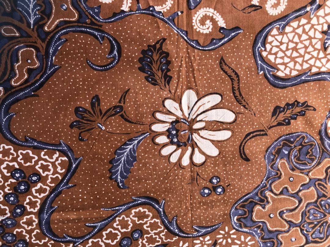 手描き　オールドバティック 藍染め(8428)