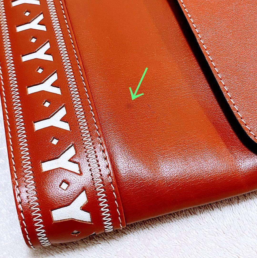 正規品 YSL イヴサンローラン ブラウン レザー ショルダーバッグ ビンテージ