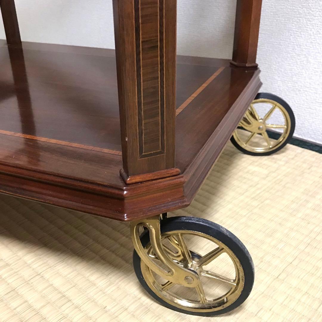 上品な 高級 キッチンワゴン 木製 アンティーク ビンテージ レストラン カフェ