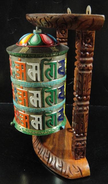 ◆チベット密教法具◆マニ車◆壁掛け-M1