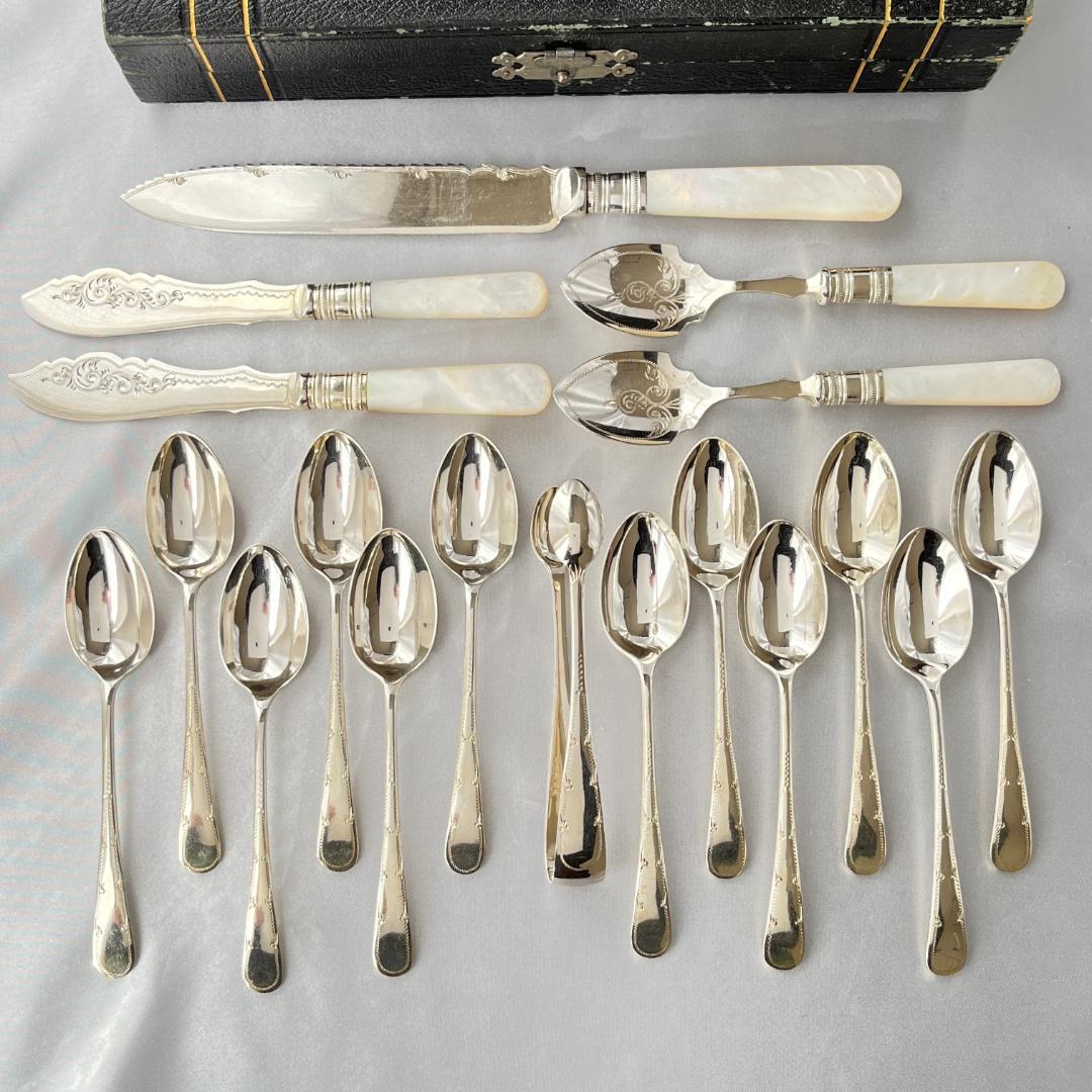 【英国】【白蝶貝】アフタヌーンティー向けセット マザーオブパール ケース