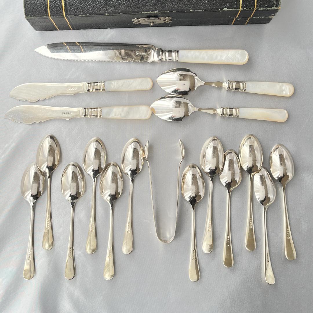 【英国】【白蝶貝】アフタヌーンティー向けセット マザーオブパール ケース