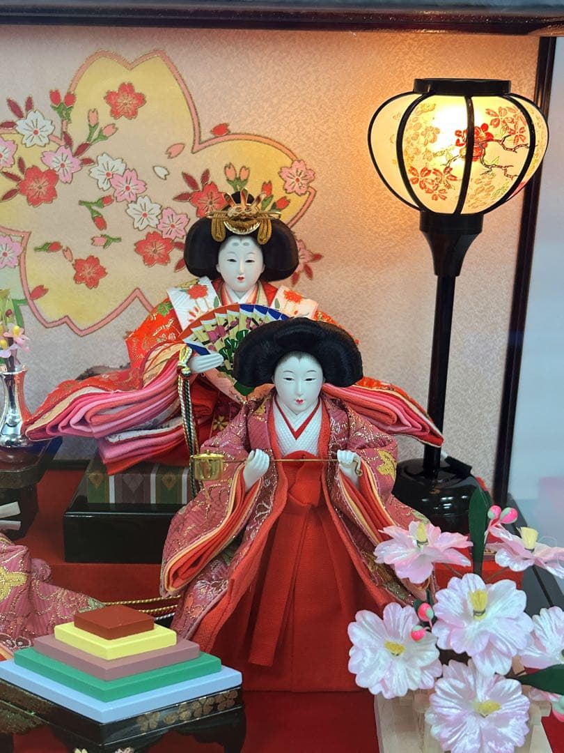 ひな人形セット 5体 赤と黒