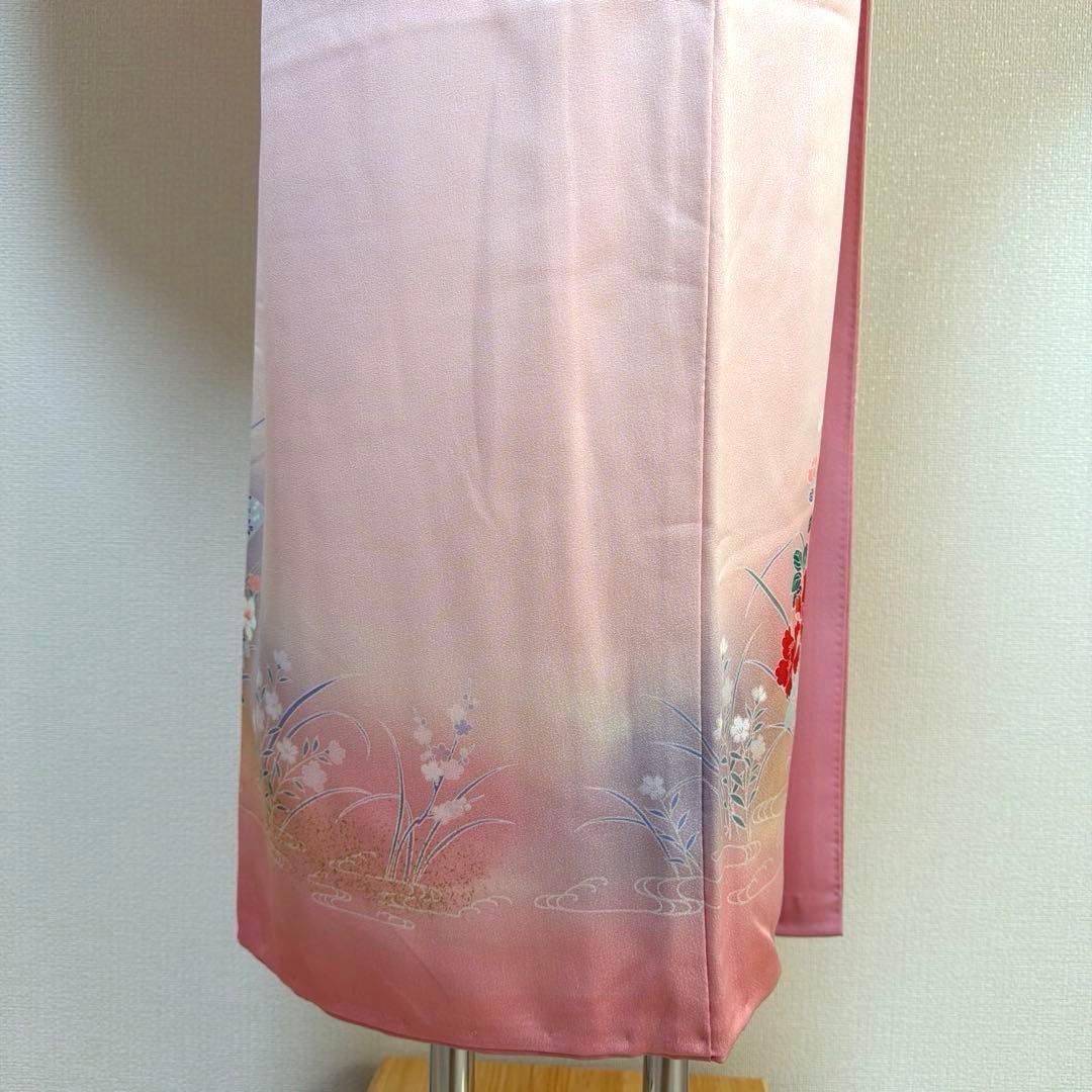 28 訪問着フルセット 正絹 ピンク 桃