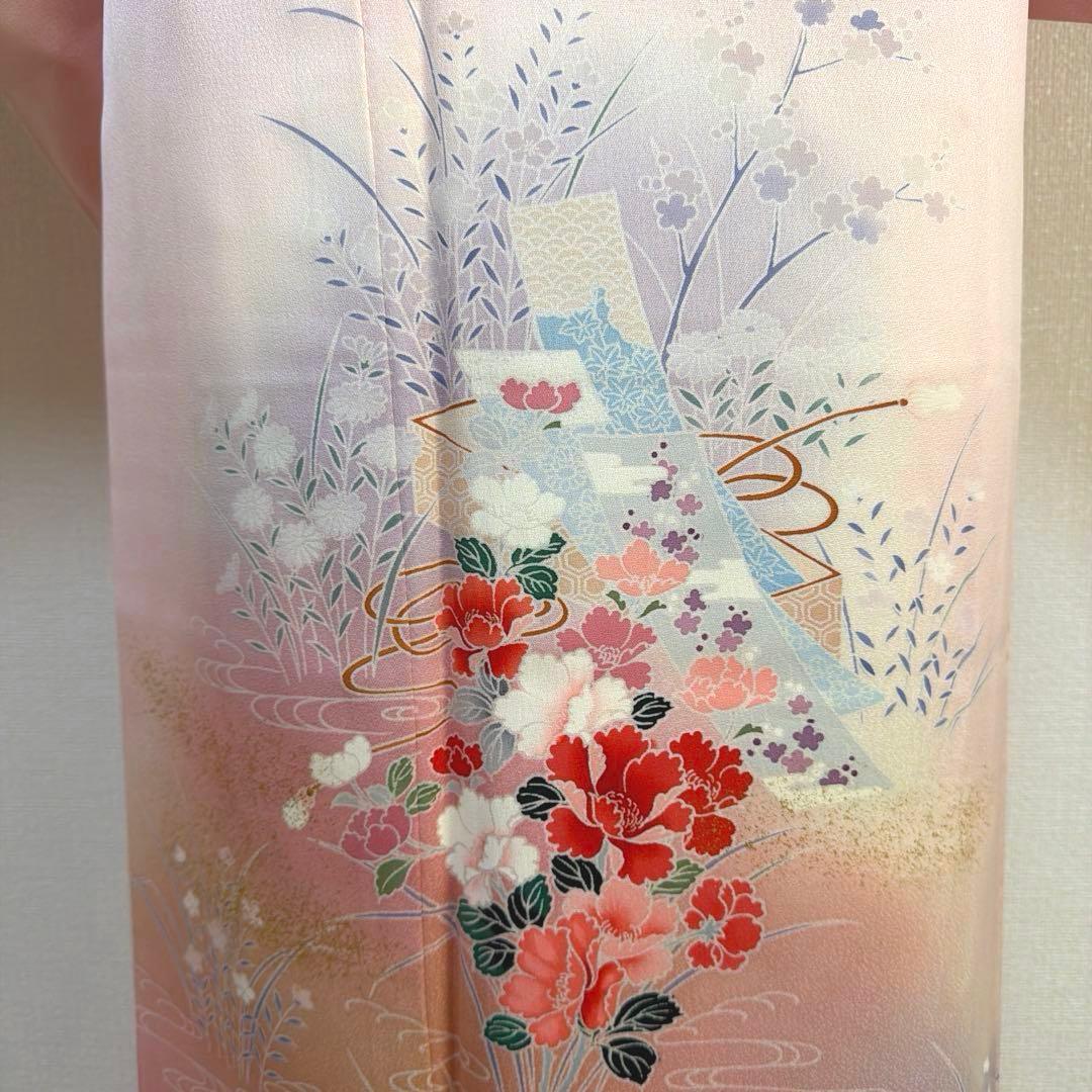 28 訪問着フルセット 正絹 ピンク 桃