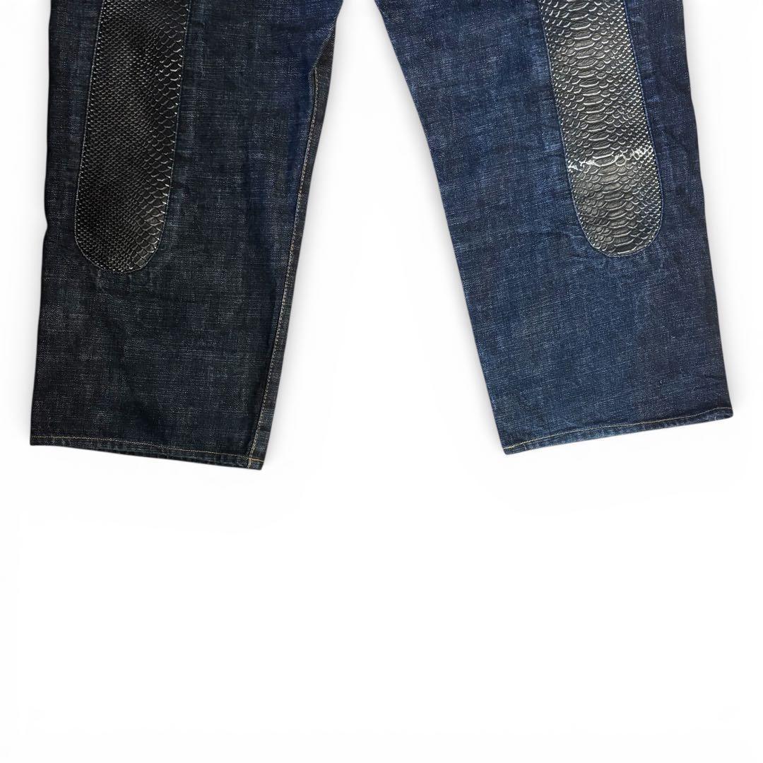 戸*妹様 EVISU エビス 大黒 レザー ブラック ビックカモメ 赤耳 W36